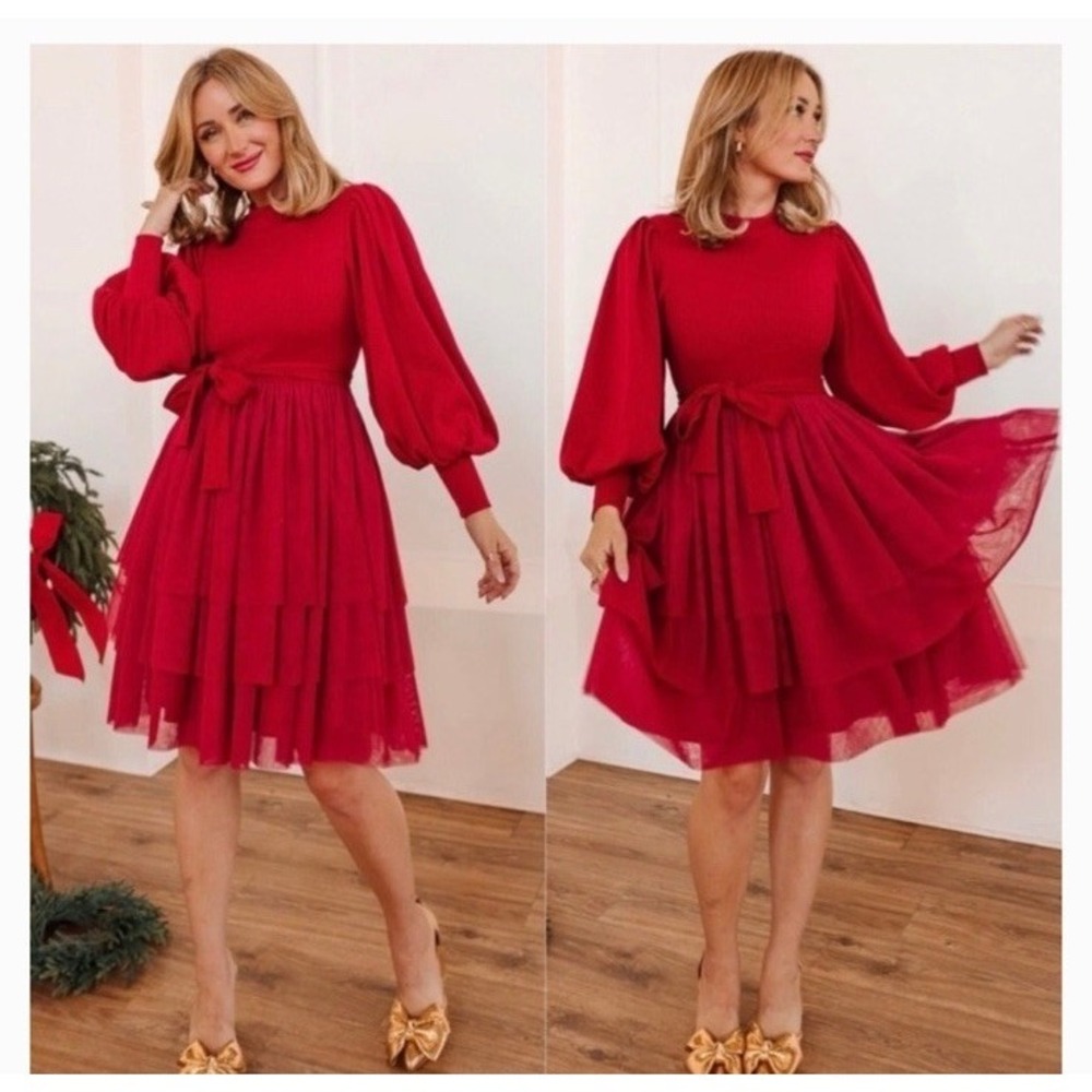 NWT Ivy City Co Cosette Dress Short Red Size XS